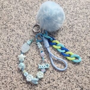 Blue and Green Kids Charm Keychain